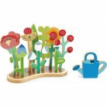 Tender Leaf Toys kvetinovy záhon Flower Bed s kvetinami a krhlou TL8363