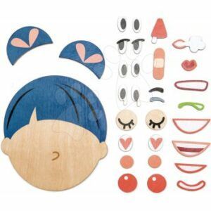 Tender Leaf Toys skladacia hlava What’s Up 32dielna súprava s doplnkami na vyjadrenie výrazu